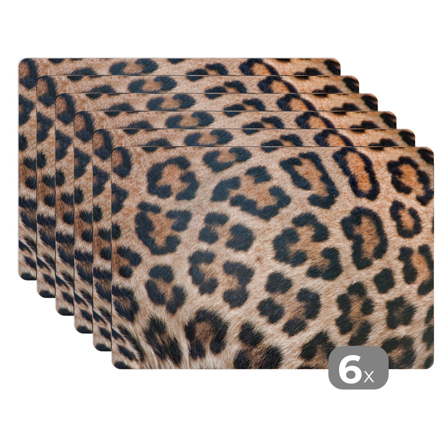 MuchoWow Platzset Leopardenmuster, (6-St), Platzset, Platzdecken, günstig online kaufen
