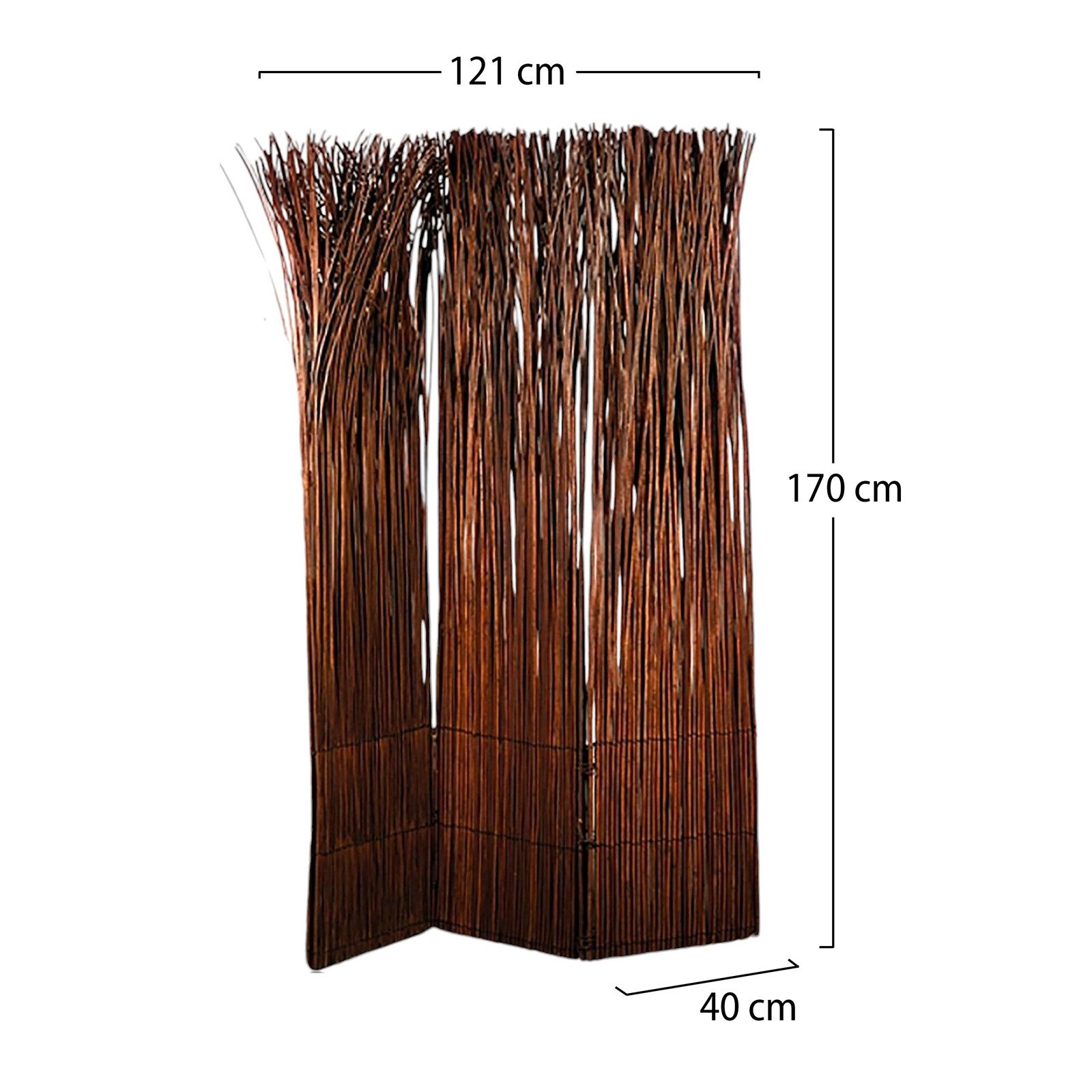 DESIGN DELIGHTS Paravent PARAVENT NATURE braun, 160x120cm(HxB) Weiden Raumt günstig online kaufen