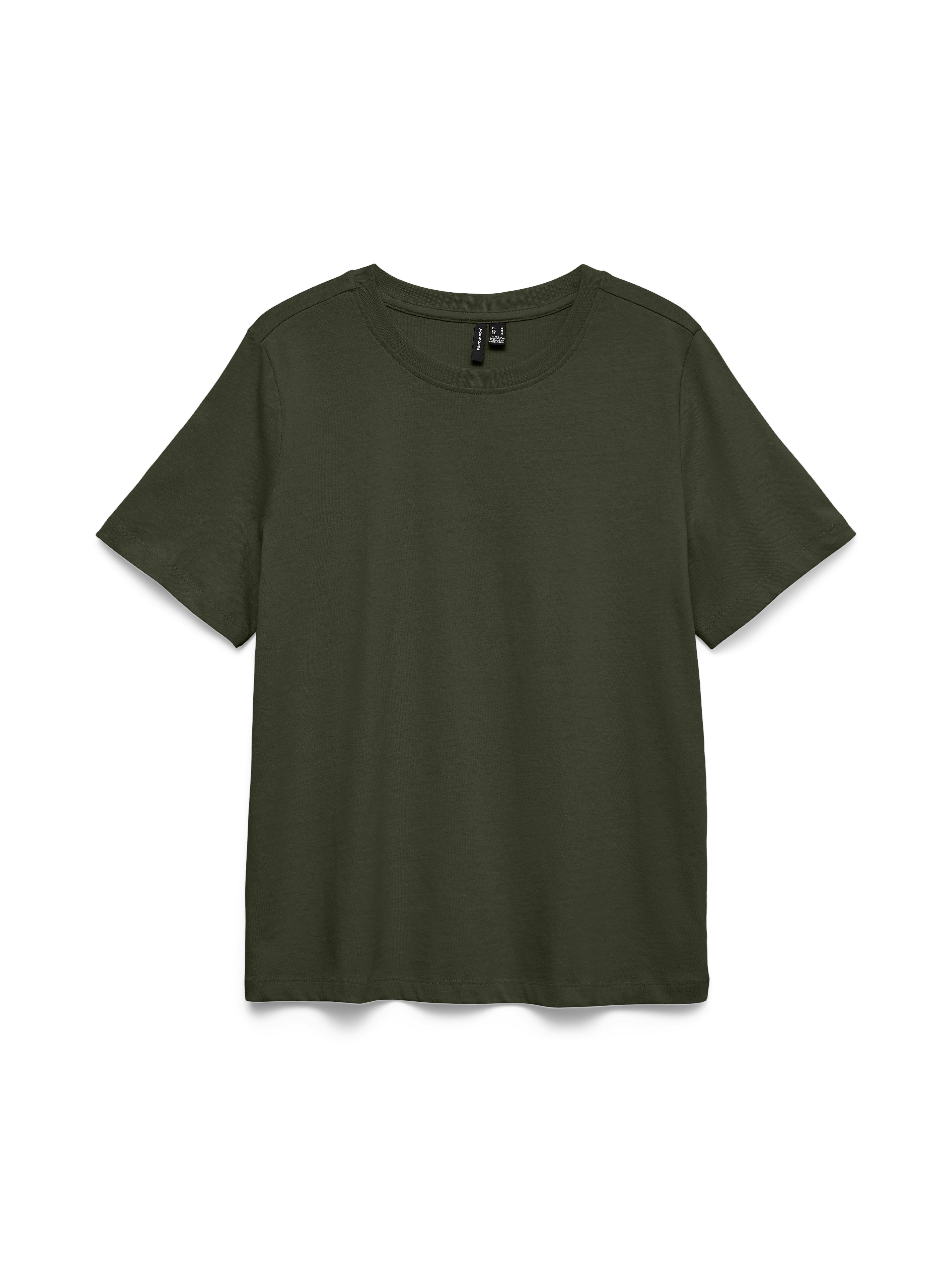 Vero Moda Kurzarmshirt VMPAULINA SS T-SHIRT GA JRS NOOS Baumwolle, regular fit