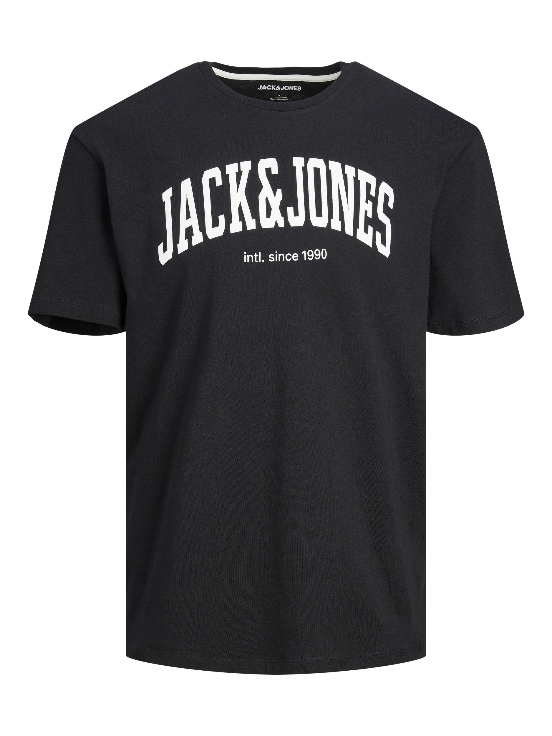 CREW TEE Junior Jones Jack JNR black & T-Shirt NECK JJEJOSH