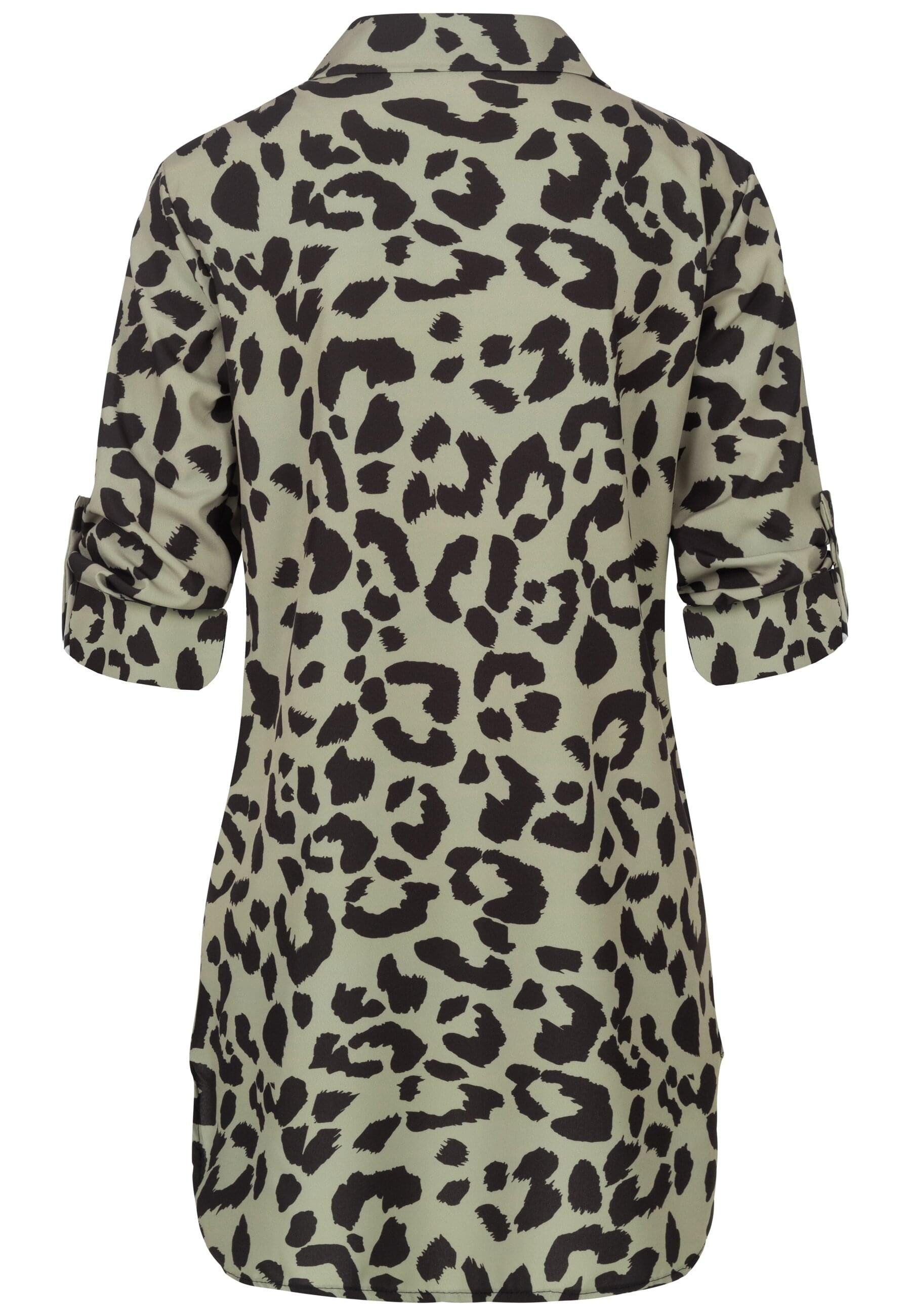 CLOUD 5IVE Klassische Bluse CLOUD 5IVE Leo All Over Turn-Up Bluse günstig online kaufen