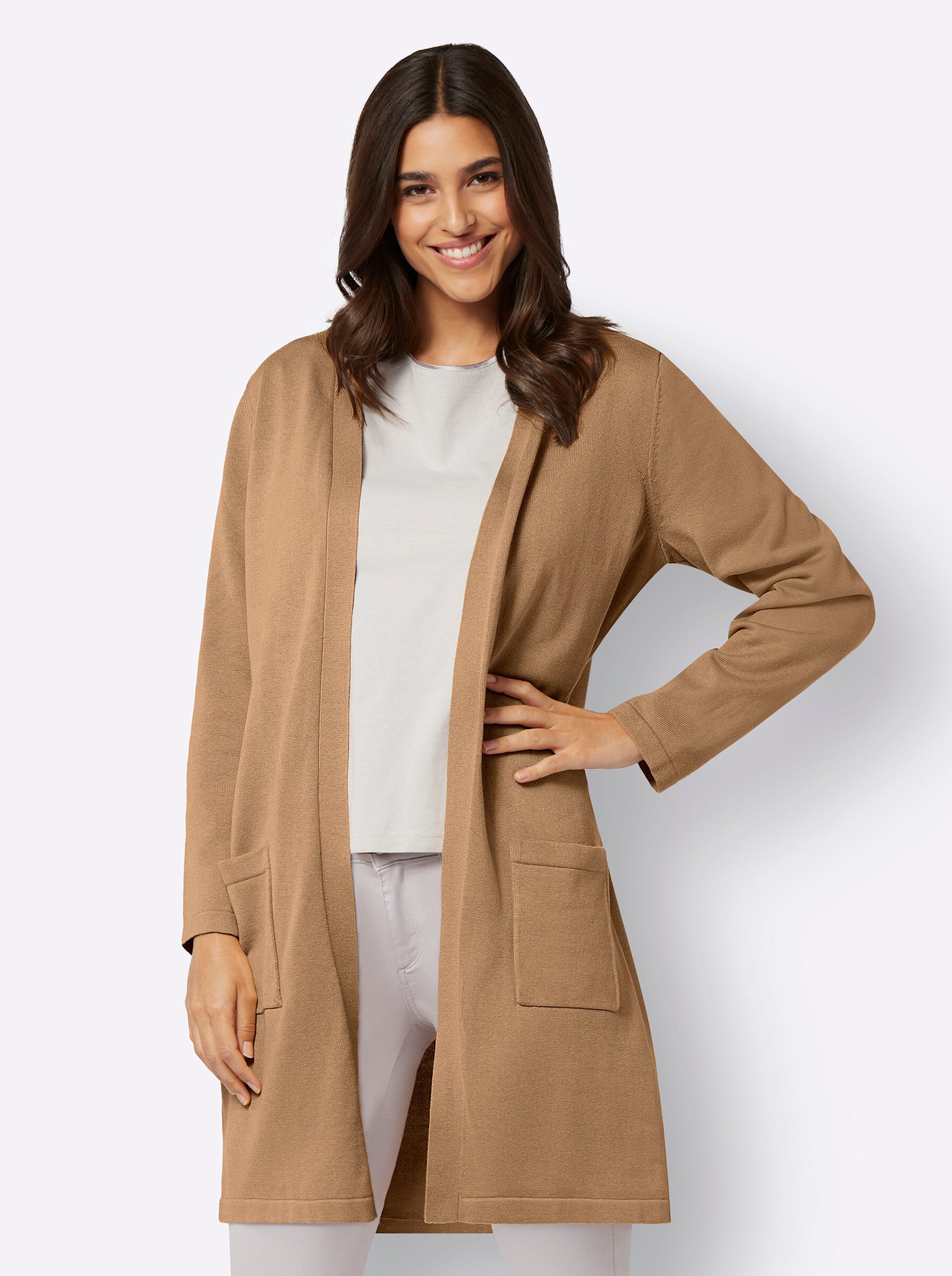 Sieh an! Strickjacke Strickmantel Langarm Jersey