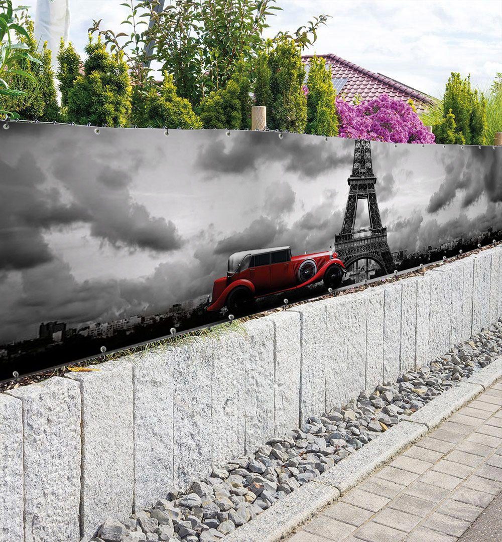 Thumbnail - MyMaxxi Sichtschutzzaunmatten Zaunbanner Auto in Paris Sichtschutz Garten Zaun, (Bambus grün)