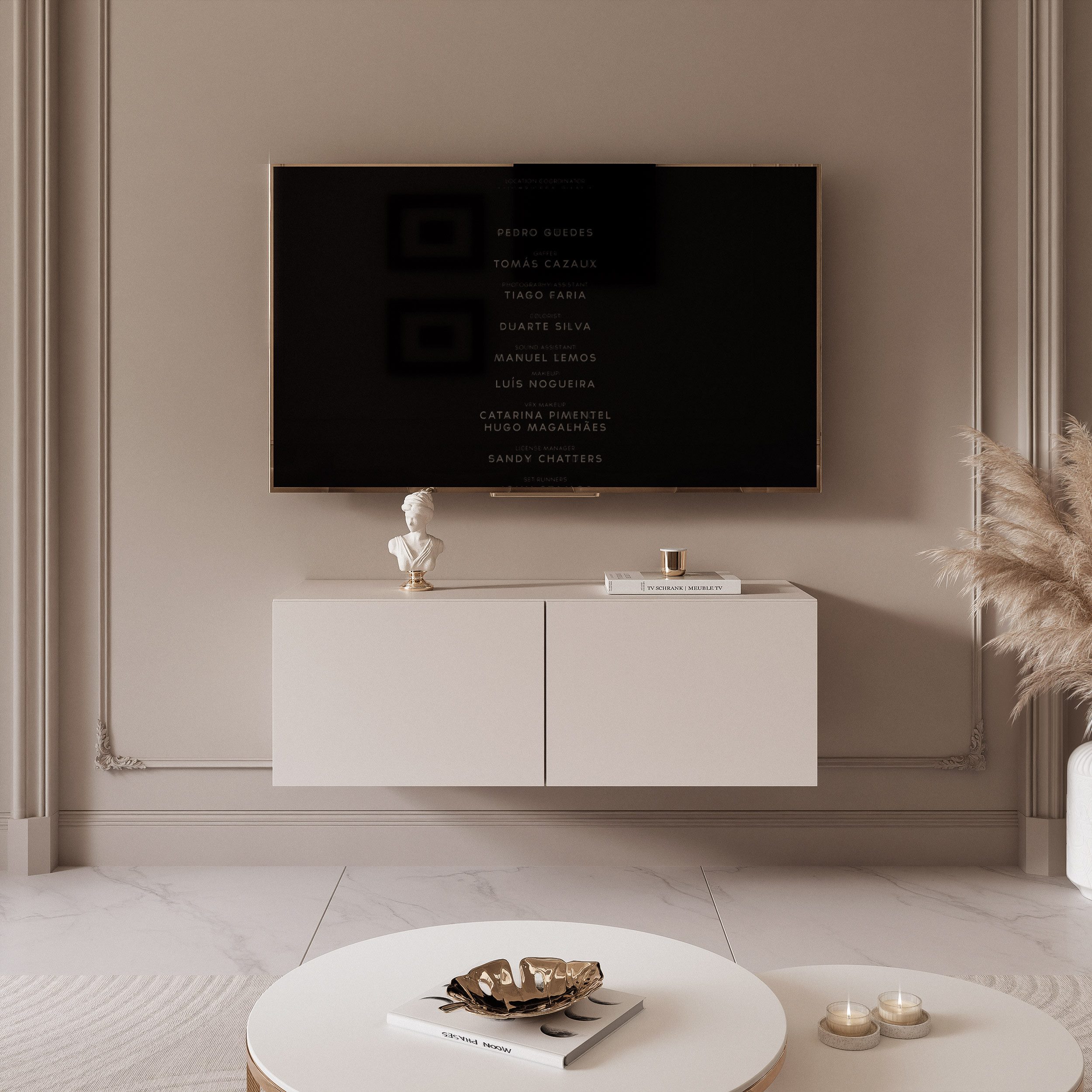 yourhouse24 Lowboard TV ANGEL 100 mit LED-Beleuchtung – Griffloses Design