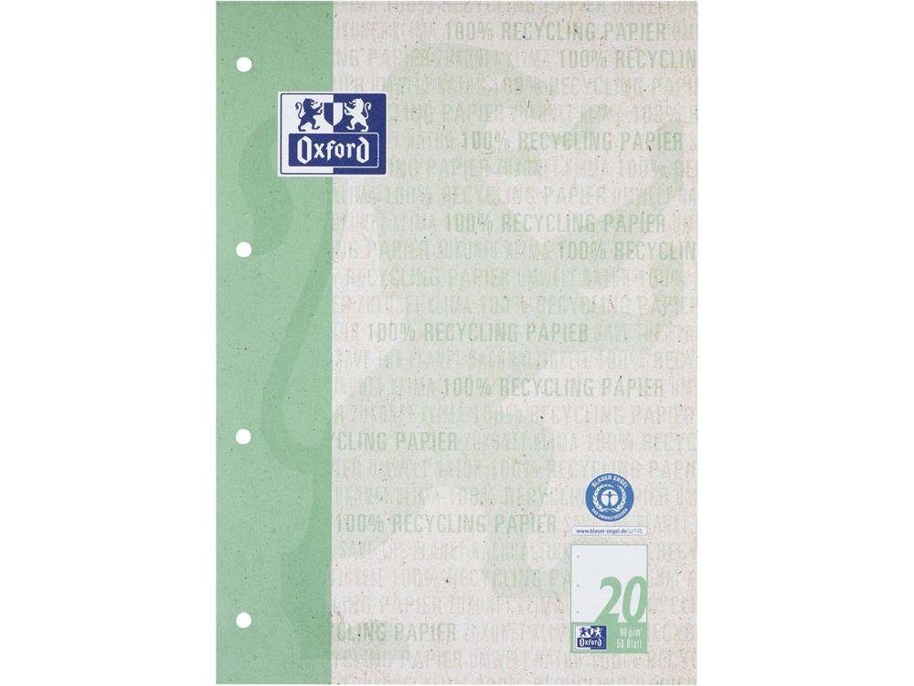 OXFORD Notizblock OXFORD Recycling-Schulblock DIN A4, Lineatur 20