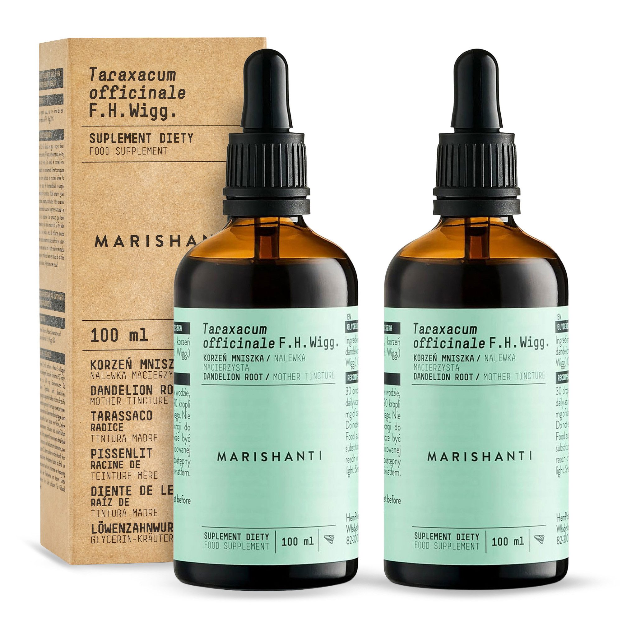 MARISHANTI Löwenzahnwurzel Extrakt – alkoholfreie Tropfen, bekannt aus der Pflanzenkunde (Taraxacum officinale) à 200 ml, – Vegan