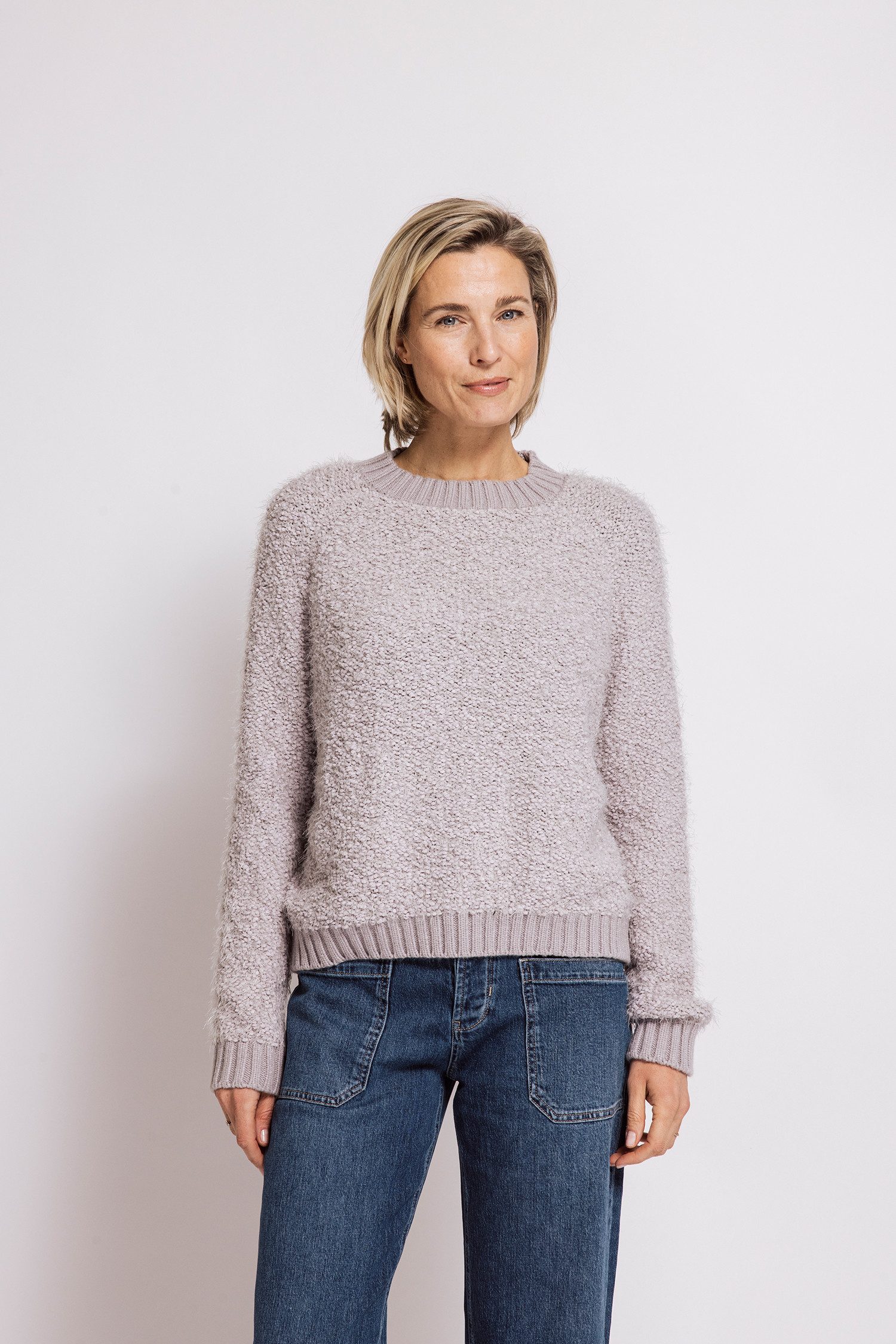 Zhrill Strickpullover JUTTI in Bouclé-Optik / Rundhalsausschnitt