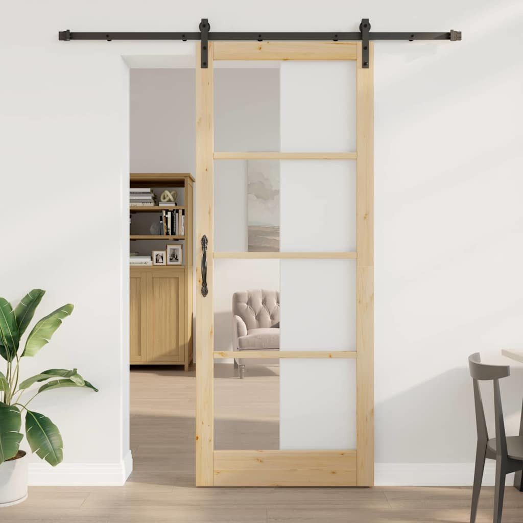 vidaXL Haustür Schiebetür Sonstiges ORKDAL Braun 93 x 232 cm (1-St)