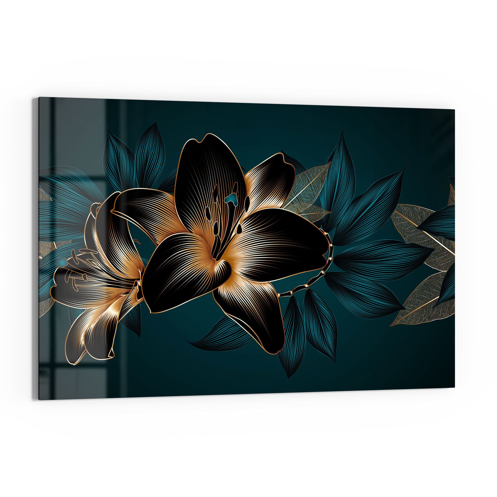 DEQORI Glasbild 'Hochwertige Liliengrafik', 'Hochwertige Liliengrafik', günstig online kaufen