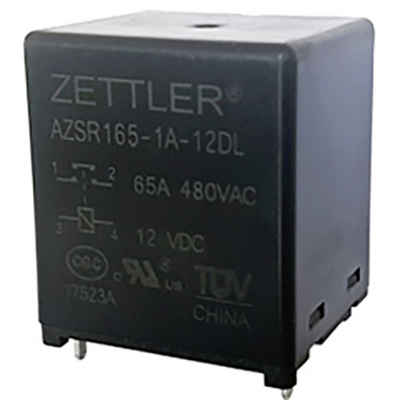 Zettler Electronics Zeitrelais Zettler Electronics AZSR165-1A-24DL Printrelais 24 V/DC 80 A 1 Schließ, (AZSR165-1A-24DL)