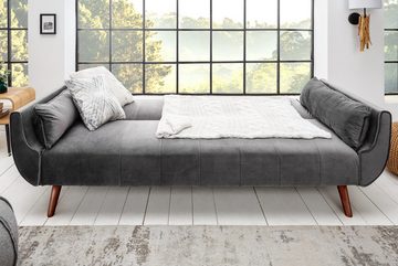 riess-ambiente Schlafsofa DIVANI 220cm silbergrau / braun, Einzelartikel 1 Teile, Wohnzimmer · Samt · 3-Sitzer · Couch mit Bettfunktion · Retro Design