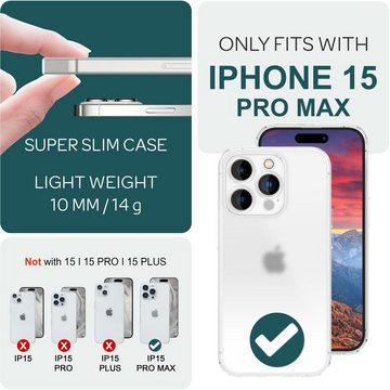Nalia Smartphone-Hülle Apple iPhone 15 Pro Max, Ultra Dünne Hülle / Transparent / 0,3mm Slim Case / Anti-Fingerabdruck