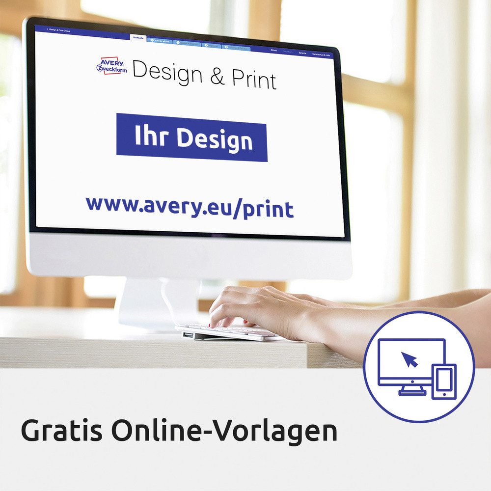 Avery Zweckform Etikett Avery-Zweckform Ordner-Etiketten L4761-10 61 x 192 mm Papier Weiß Perm