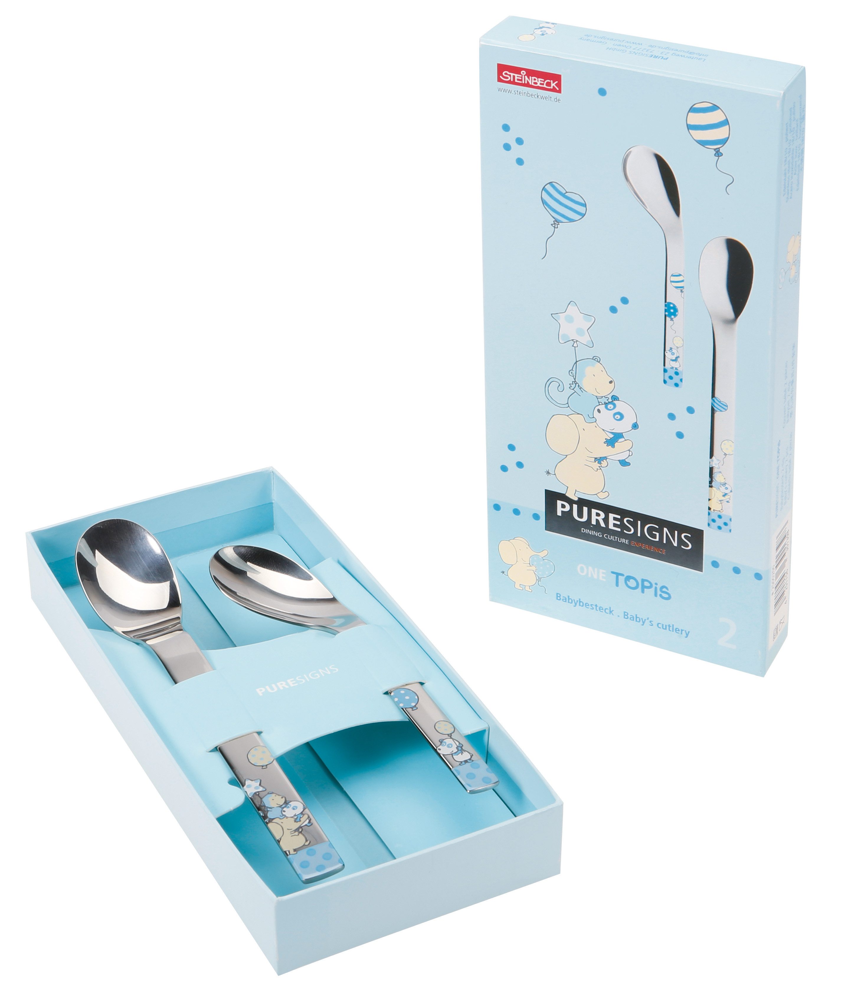 PURESIGNS Kinderlöffel TOPIS (2 Stück), Plastikfreier Essgenuss für die Kleinen