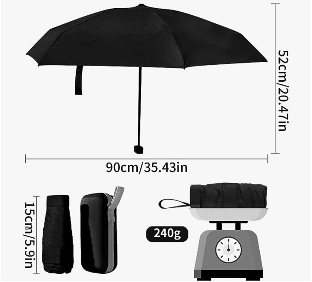 Taschenregenschirm TUABUR faltbarer Reiseschirm