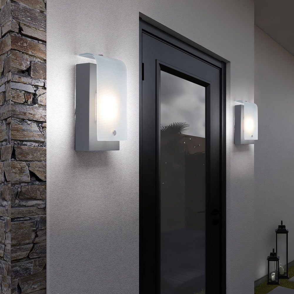 Leuchtmittel Außen-Wandleuchte, etc-shop Stahl Fassadenleuchte inklusive, Warmweiß, Außenlampe Wandleuchte