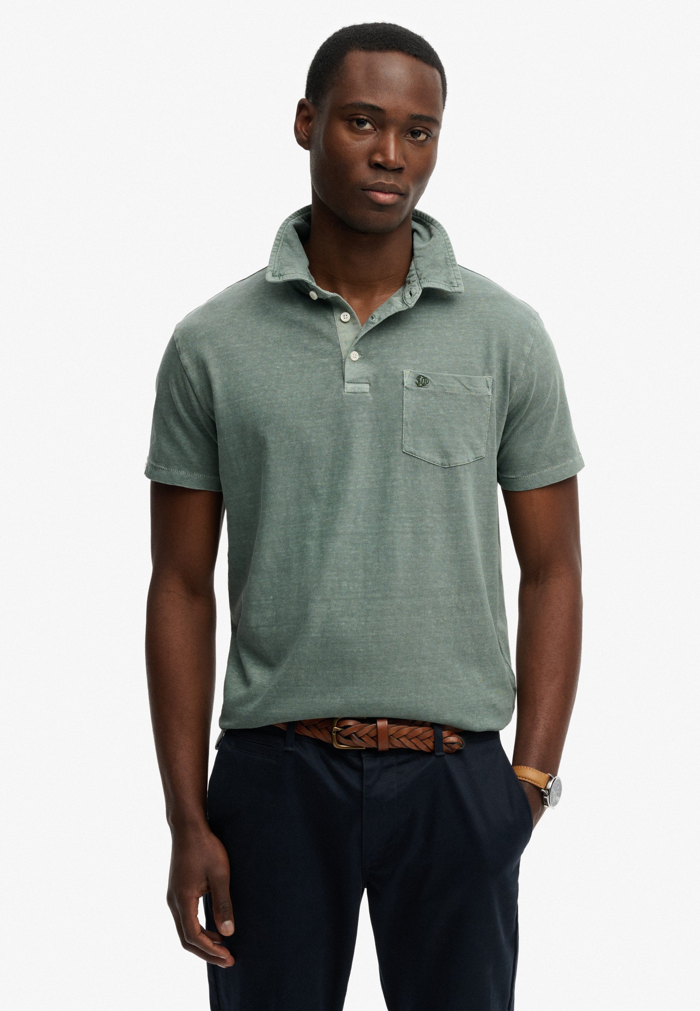 Superdry Poloshirt CLASSIC COTTON LINEN POLO aus tollem Baumwoll-Leinen-Mis günstig online kaufen