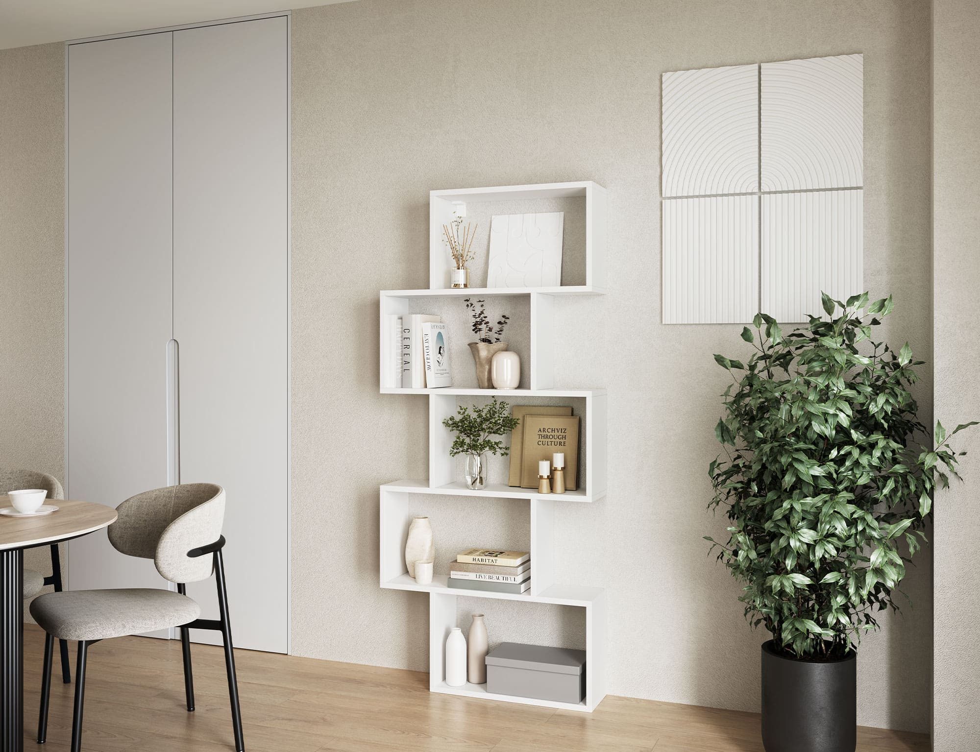 MOEBLO Bücherregal Regal SHERP, Modernes, schlankes Regal für stilvolle und funktionale Aufbewahrung, Bücherregal Bücherregal für das Büro Bücherregal für Dokumente Wohnbereich Wohnzimmer, (BxHxT):80x180x20 cm