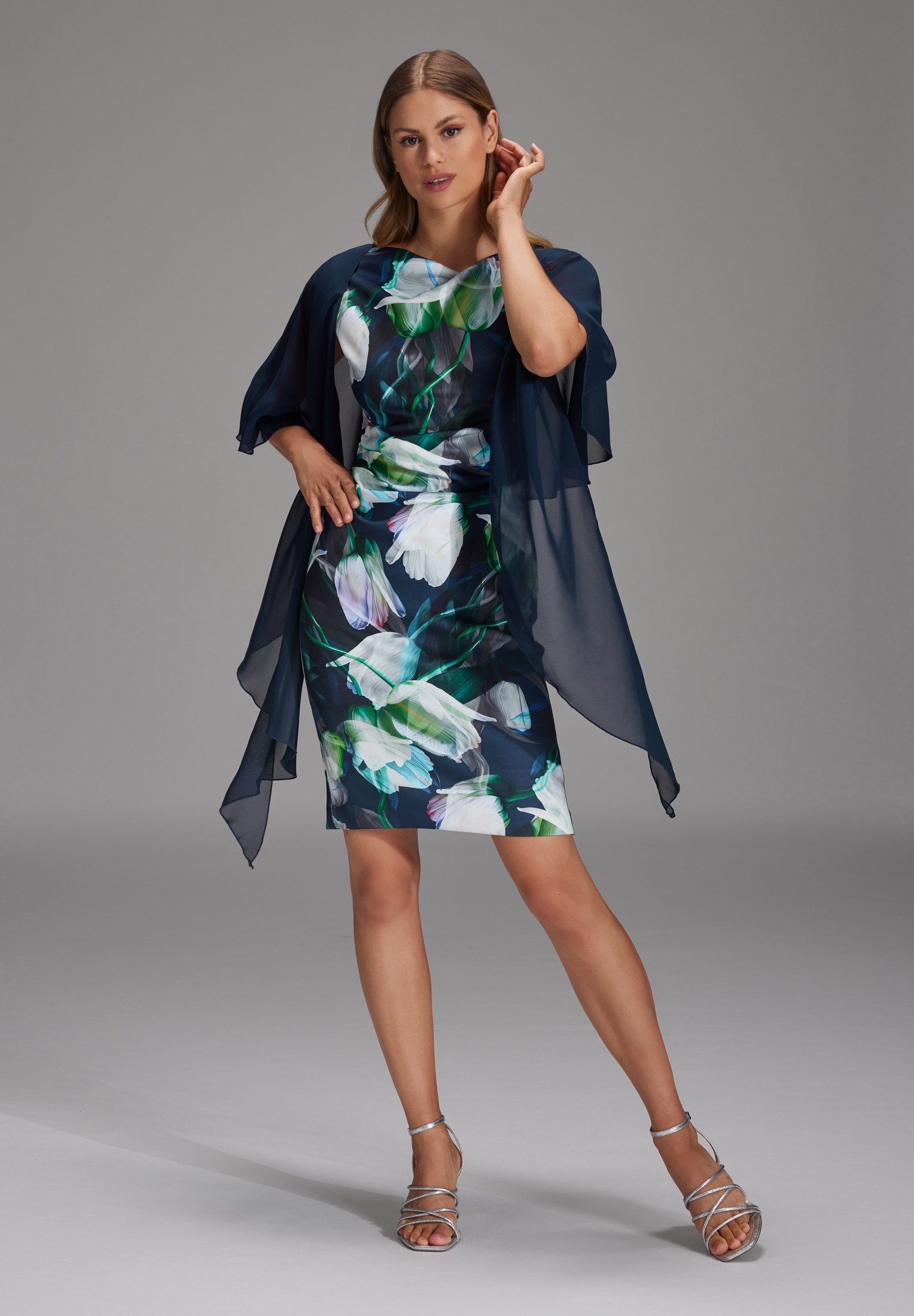 SWING Schal - Formstola aus Chiffon, Lockere Passform