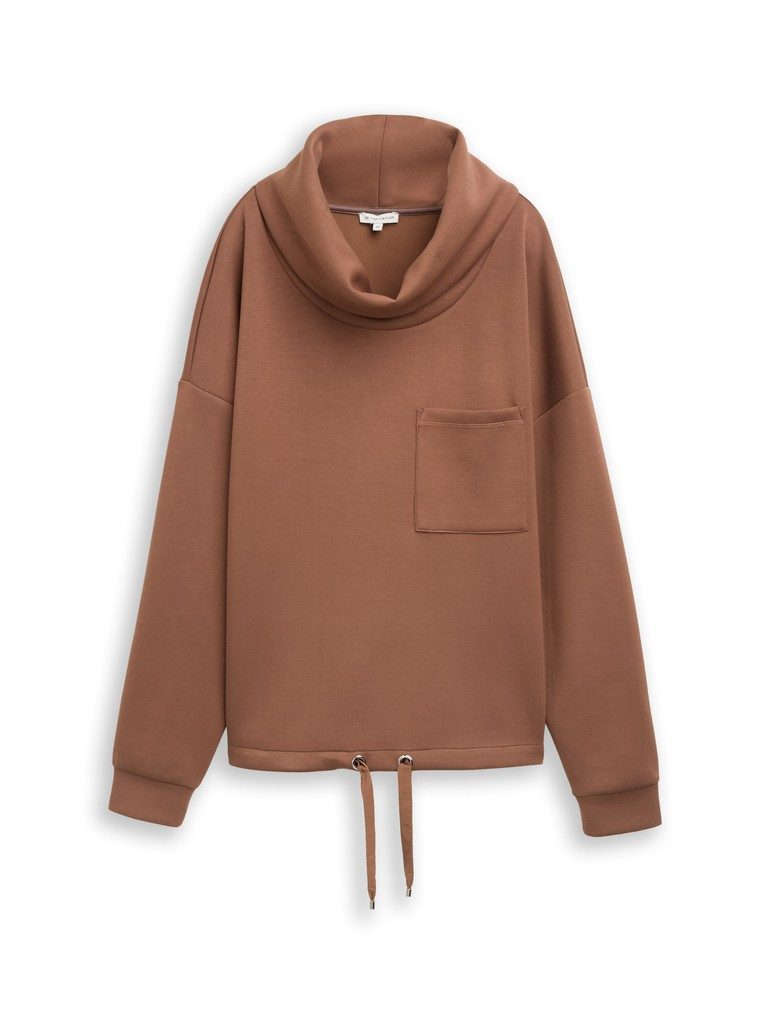 TOM TAILOR Sweatshirt T-shirt scuba waterfall collar