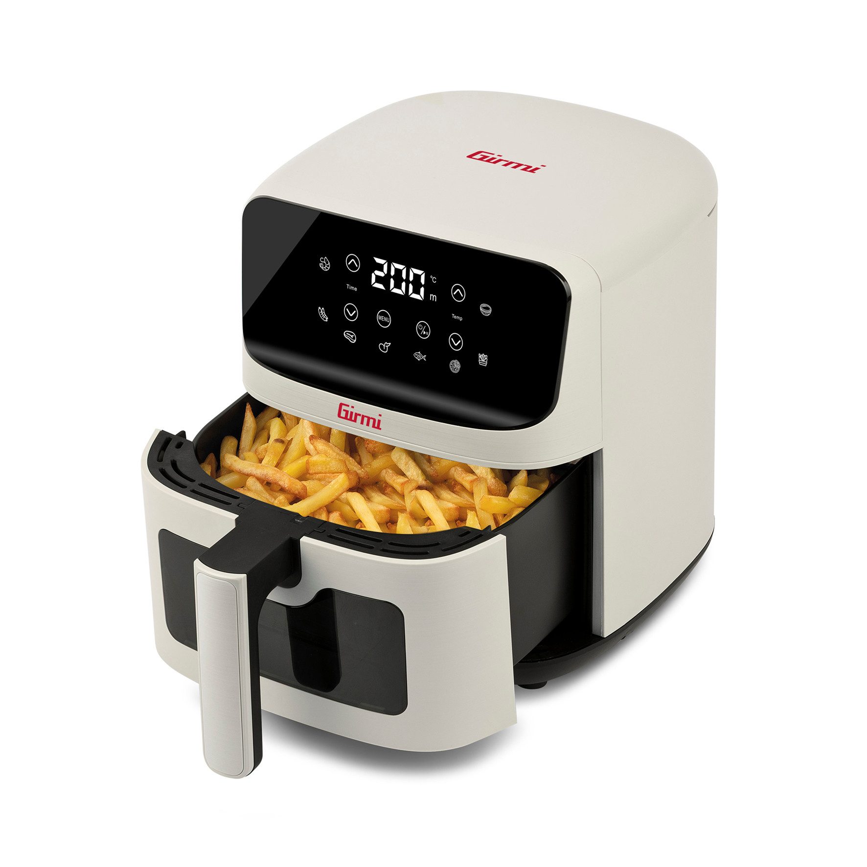 Girmi Heißluftfritteuse FG2701 Ecofrit Lite FG27 4,2 Liter, 1500 W, Sichtfenster, Innenbeleuchtung, 8 Programme, Timer, BPA-PFOA frei