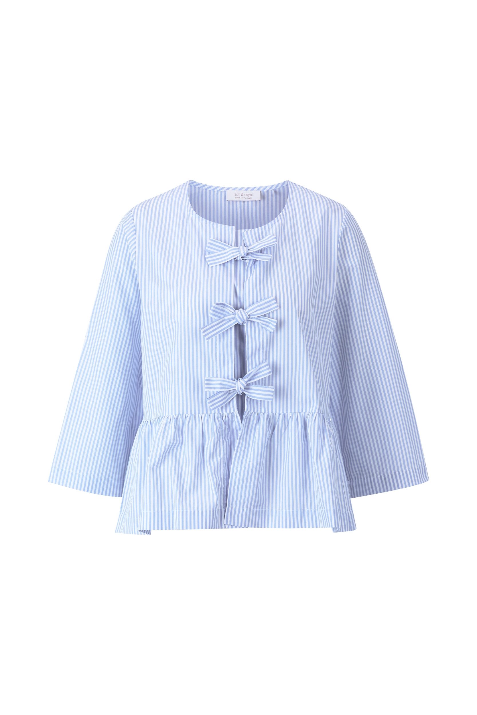 Klassische Bluse Striped with Bow