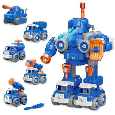 Esun Roboter Roboter kinder ab 6 jahre, 5in1 Roboter Kinder mit Lichtern und Tönen (Set), Konstruktionsspielzeug ab 5 6 7Jahre, Weihnachten Geburtstags Geschenk