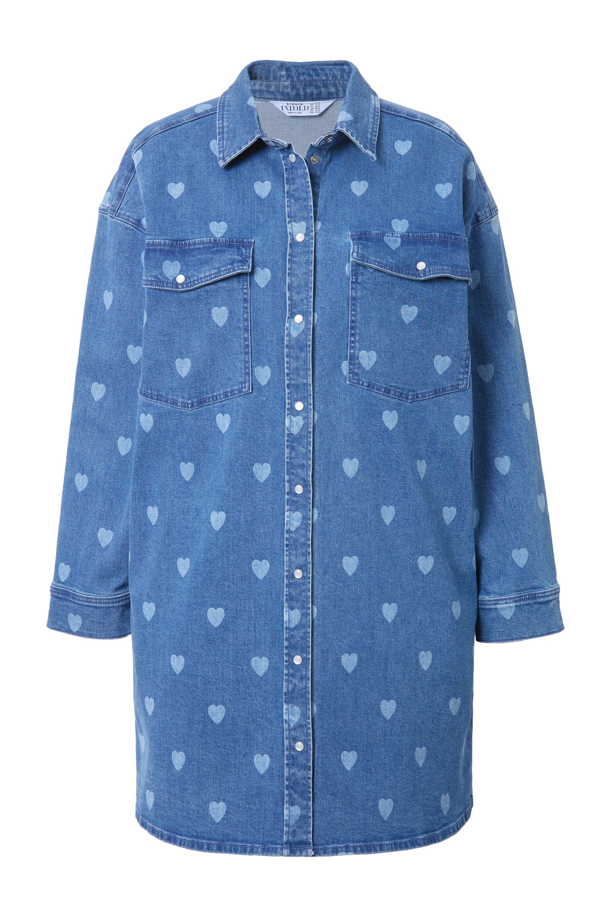 Studio Untold Minikleid Jeanskleid oversized HEARTS-Print günstig online kaufen