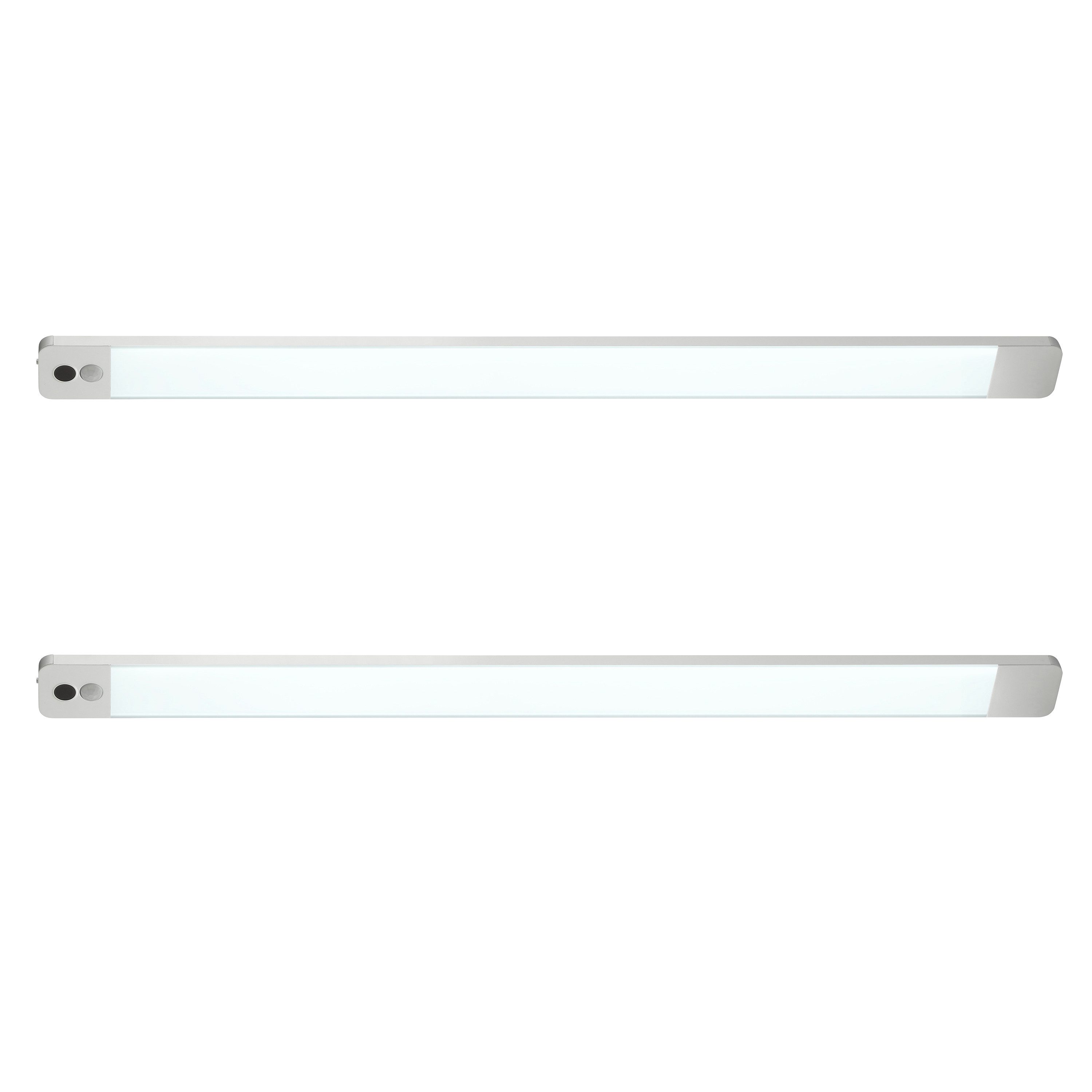 Hanseatic LED Unterbauleuchte LUBLUGHK223, Bewegungsmelder, Dimmfunktion, Ein-/Ausschalter, Sensorschalter, LED fest integriert, Neutralweiß, 2er-Set, 60 cm, 550 lm, Akkubetrieb, Bewegungsmelder, dimmbar, 4000 K
