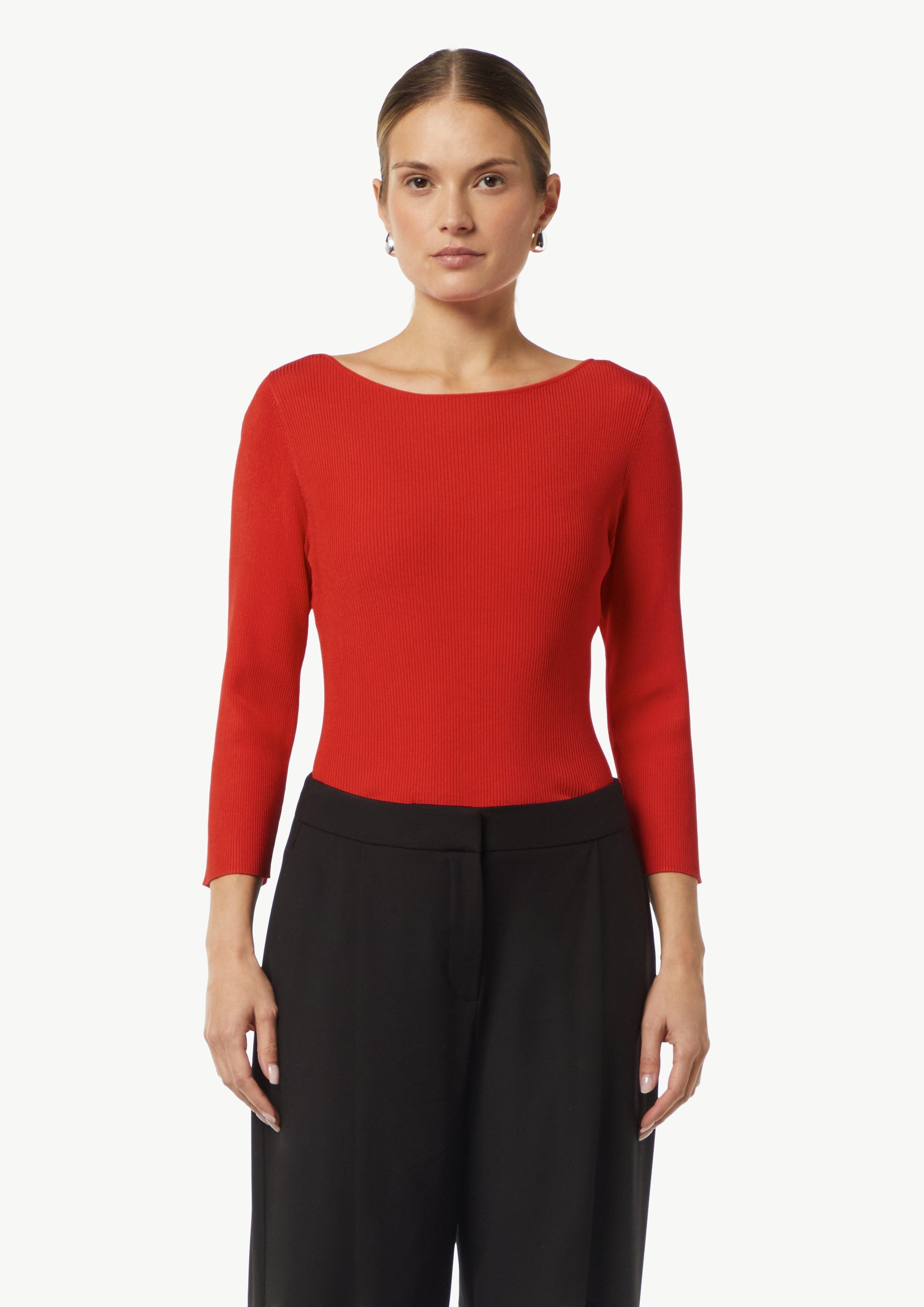 3/4 Arm-Pullover Schmaler Strickpullover mit 3/4-Arm