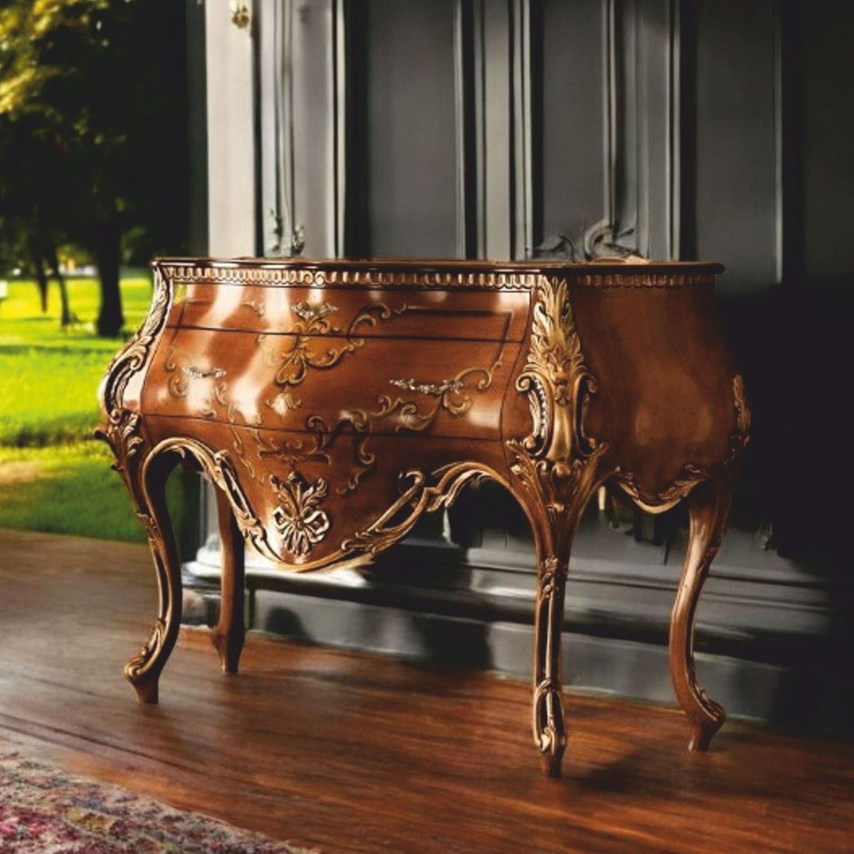 Casa Padrino Kommode Casa Padrino Luxus Barock Kommode Braun / Gold 155 cm - Made in Italy