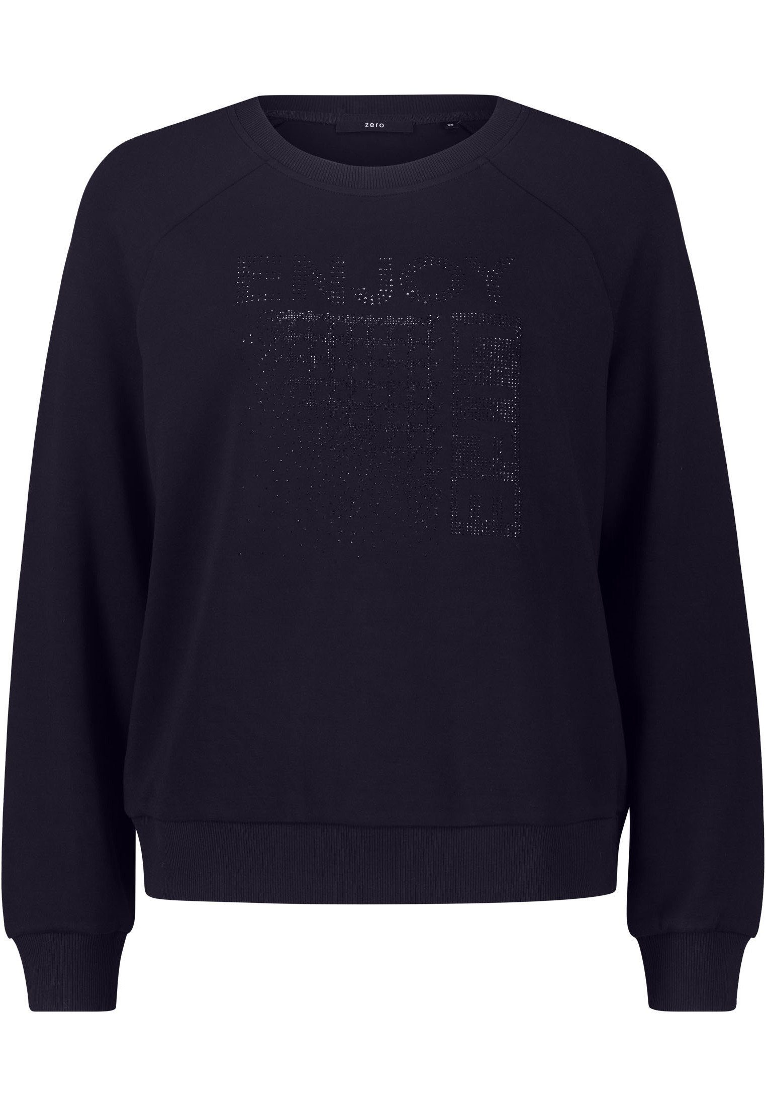 Sweatshirt Detail Glitzerprint mit BlueBlack (1-tlg) Zero Patch weiteres