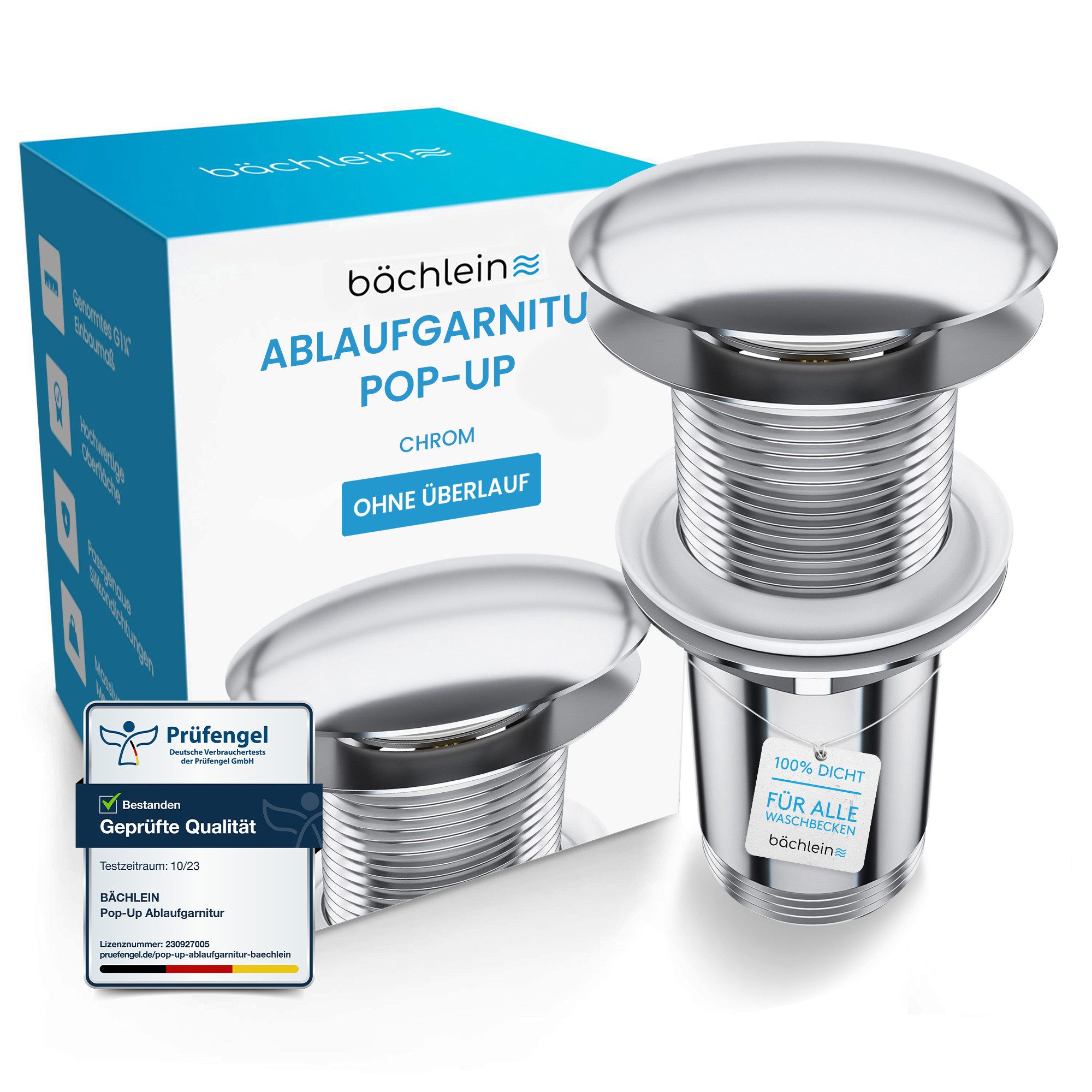 Bächlein Ablaufgarnitur Waschbeckenabfluss Pop Up (eleganter Waschbeckenstö günstig online kaufen