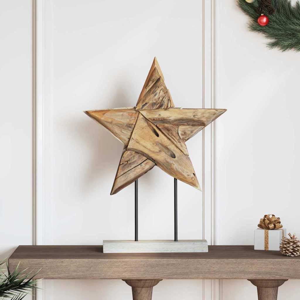 vidaXL Dekostern 45 x 5 x 60 cm Adventsstern Weihnachtsstern Braun 45x5x60 cm Massivhol