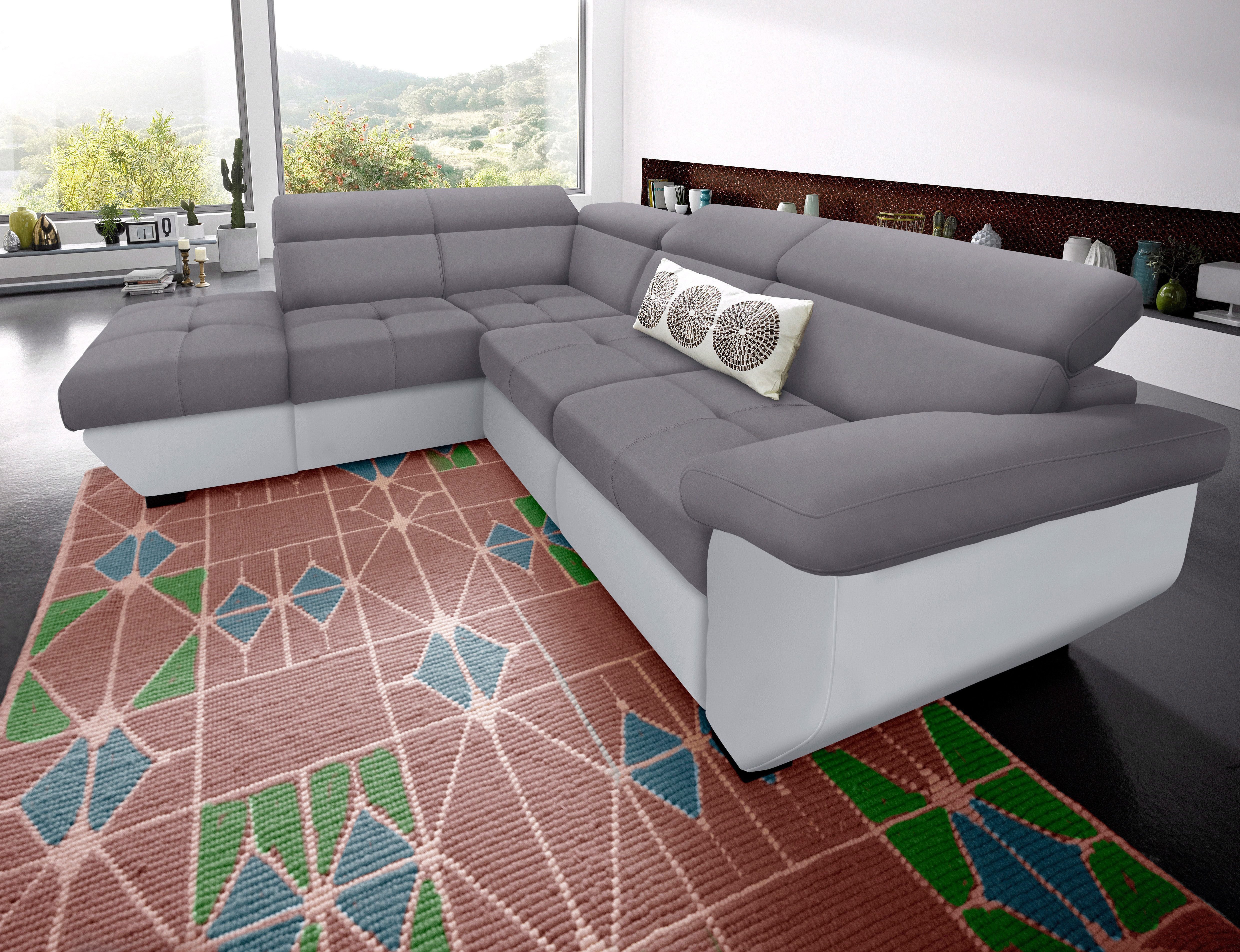 COTTA Ecksofa Speedway L-Form, B: 262 cm, Kopfteilverstellung, optional Schlaffunktion & Bettkasten