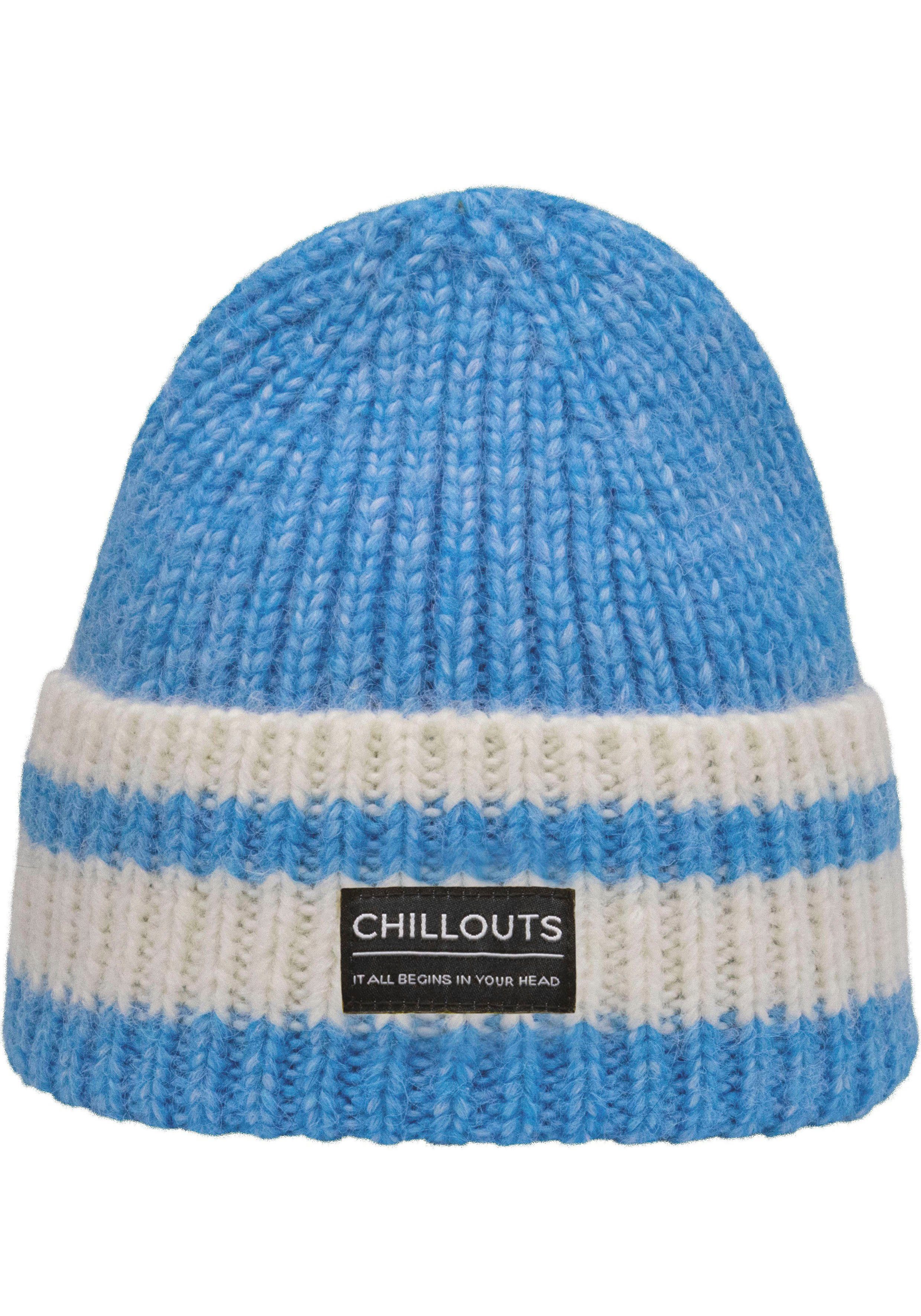 chillouts Strickmütze Cooper Hat mit Kontrast-Streifen blue-white