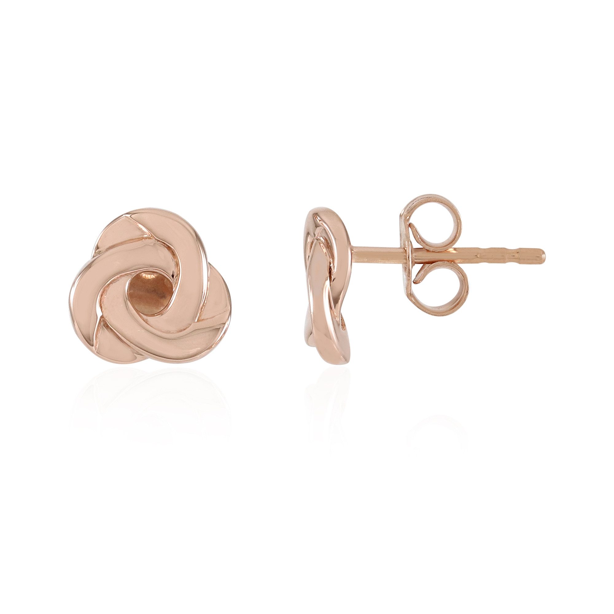 Cavill Ohrring-Set 925er Sterling Silber Ohrstecker, Roségold plattiert, 9 mm, Knoten (2-tlg)