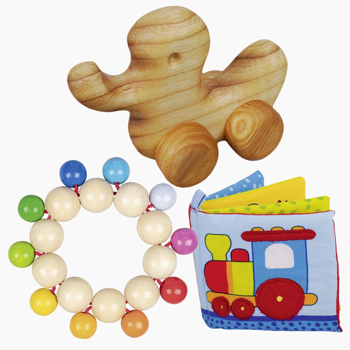 Madera Spielzeuge Greifspielzeug Spielzeugset No.6 für Babys 3er Set (spar packung, 3-tlg., packung), für die ersten Entdeckungen