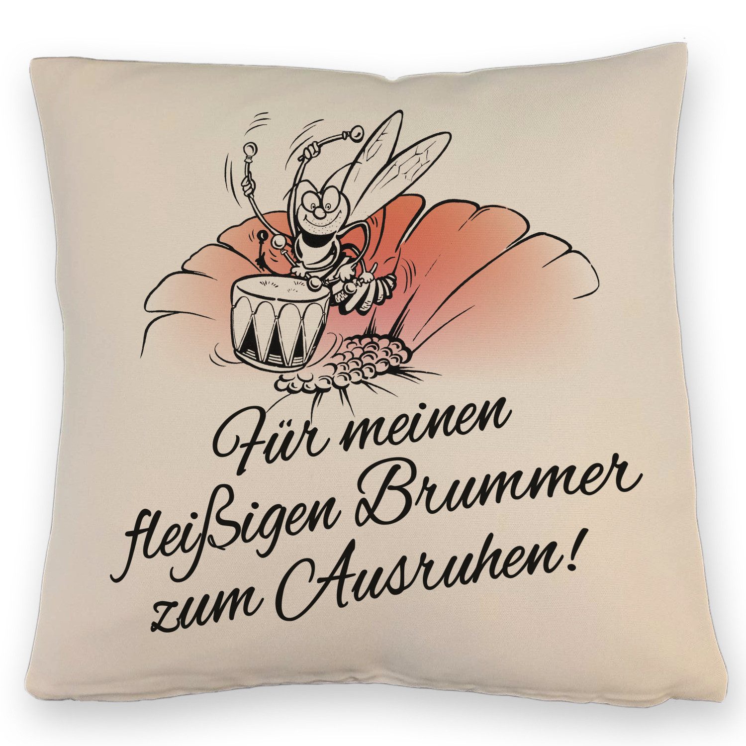Dekokissen Für meinen fleißigen Brummer Arbeitsbiene Kissen mit Leinenoptik in