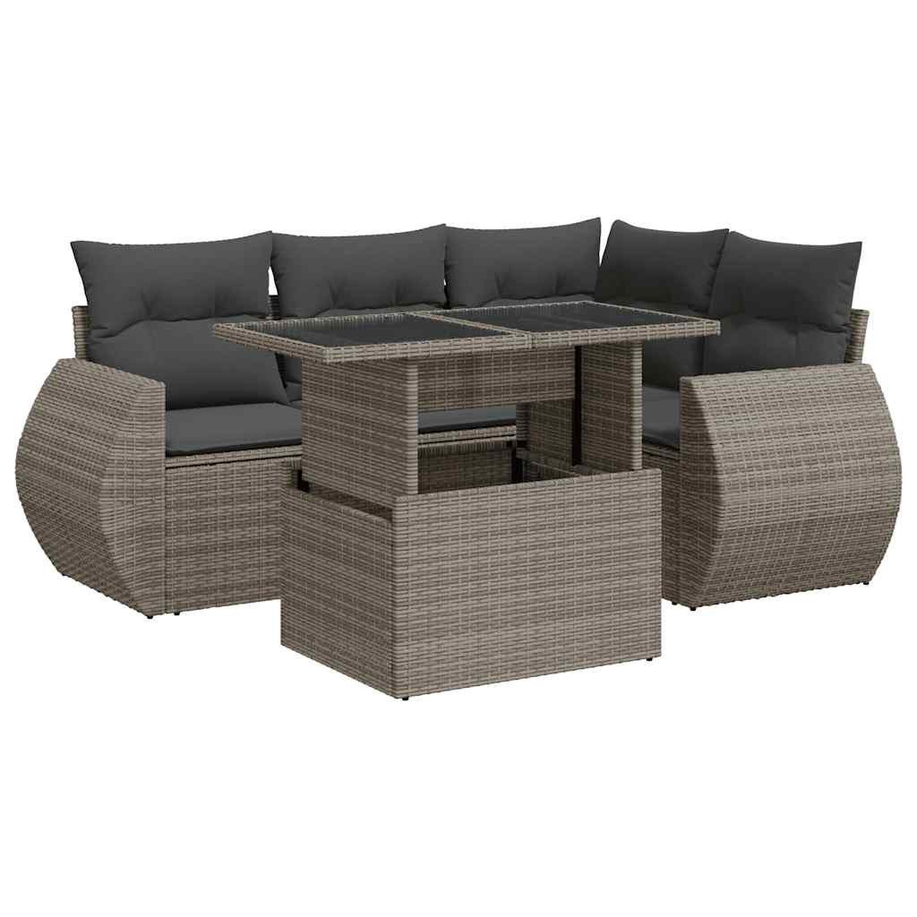 vidaXL Gartenlounge-Set 5-tlg. Garten-Sofagarnitur mit Kissen günstig online kaufen