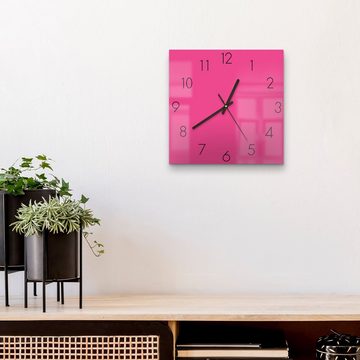 DEQORI Wanduhr 'Unifarben - Rosa' (Glas Glasuhr modern Wand Uhr Design Küchenuhr)