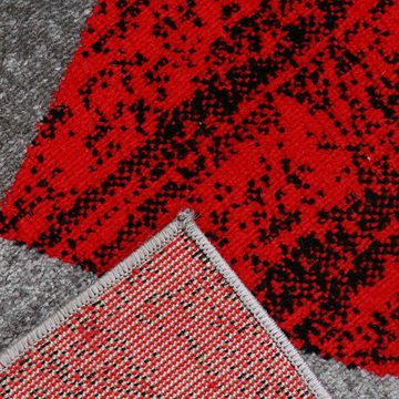 Teppich Kurzflor Rot, Vimoda, Rechteckig, Höhe: 5 mm, Kreis, Muster, Wohnzimmer, Geometrisch, Modern, Schlafzimmer