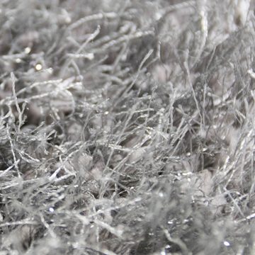 Teppich Wertvoller Shaggy Teppich Hochflor mit Glitzer Grau, Carpetia, rund, Höhe: 70 mm