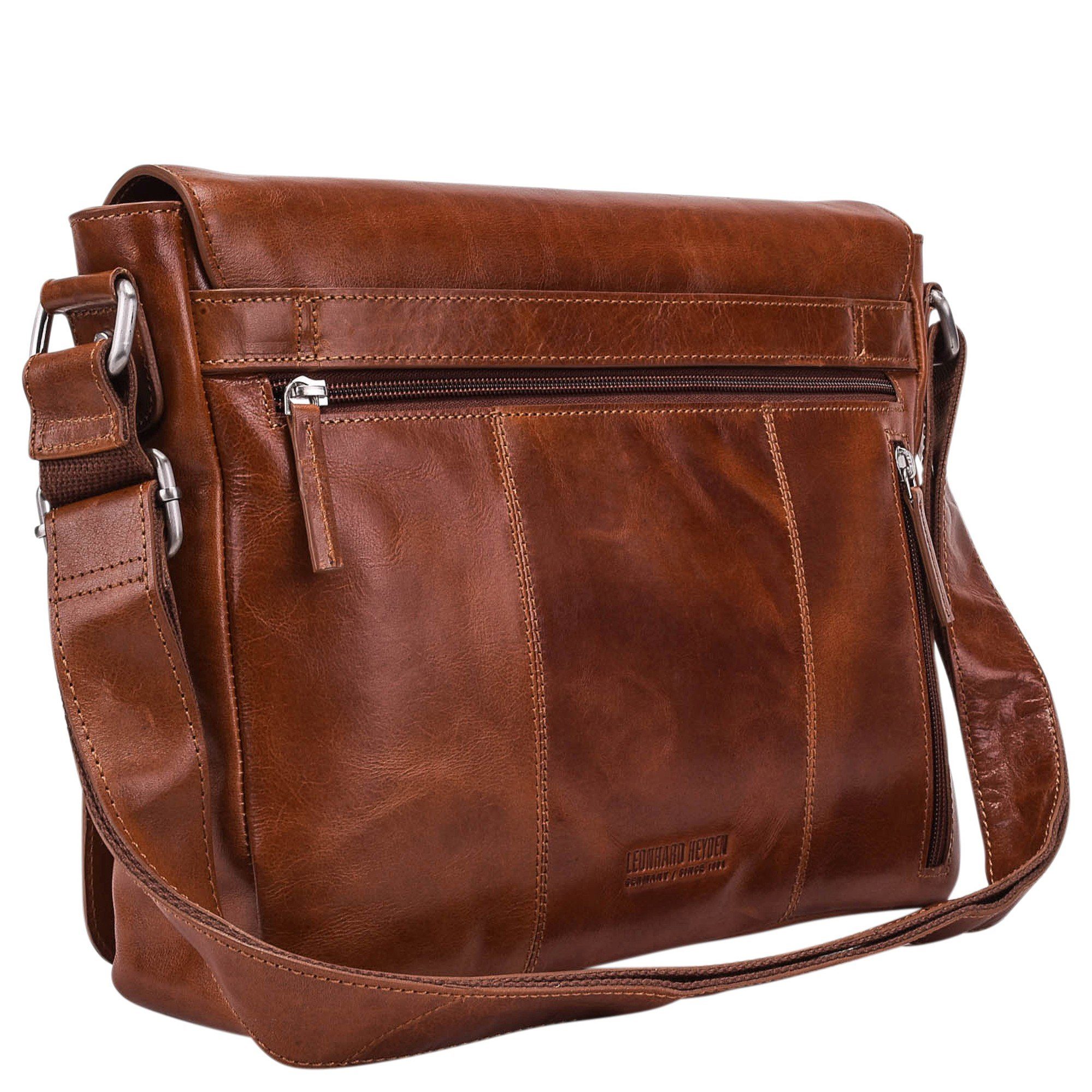 cm Leonhard Cambridge Cognac Umhängetasche (1-tlg) Heyden 32 M 13" - Umhängetasche Leder