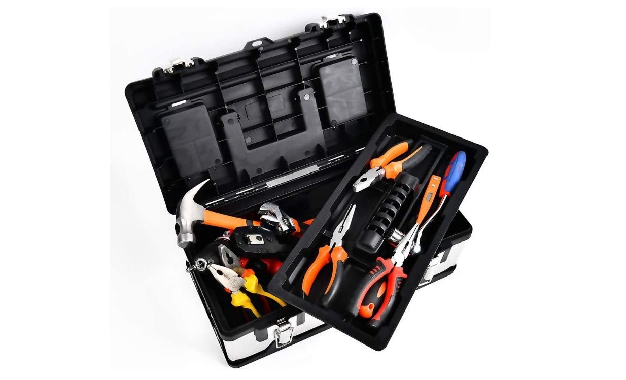 leer, Werkzeugkoffer mit U.Uberlux Werkzeugkiste, Gerätekoffer Werkzeugkoffer Schlossverschluss