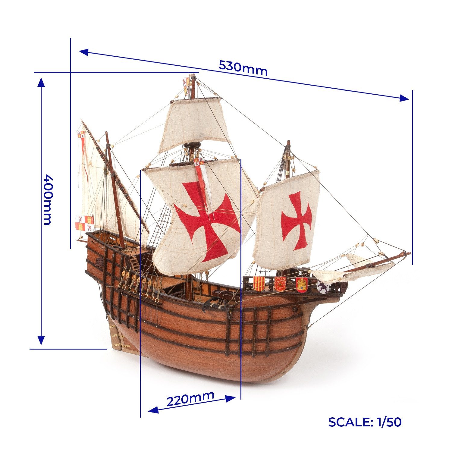 OcCre Modellbausatz Santa Maria, (Schiff, 1568-tlg., Schiffsbausatz), Made in Europe