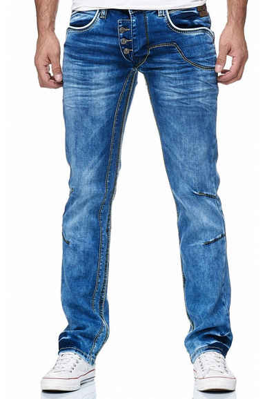 Rusty Neal Straight-Jeans »RUBEN 30« mit angesagten Ziernähten