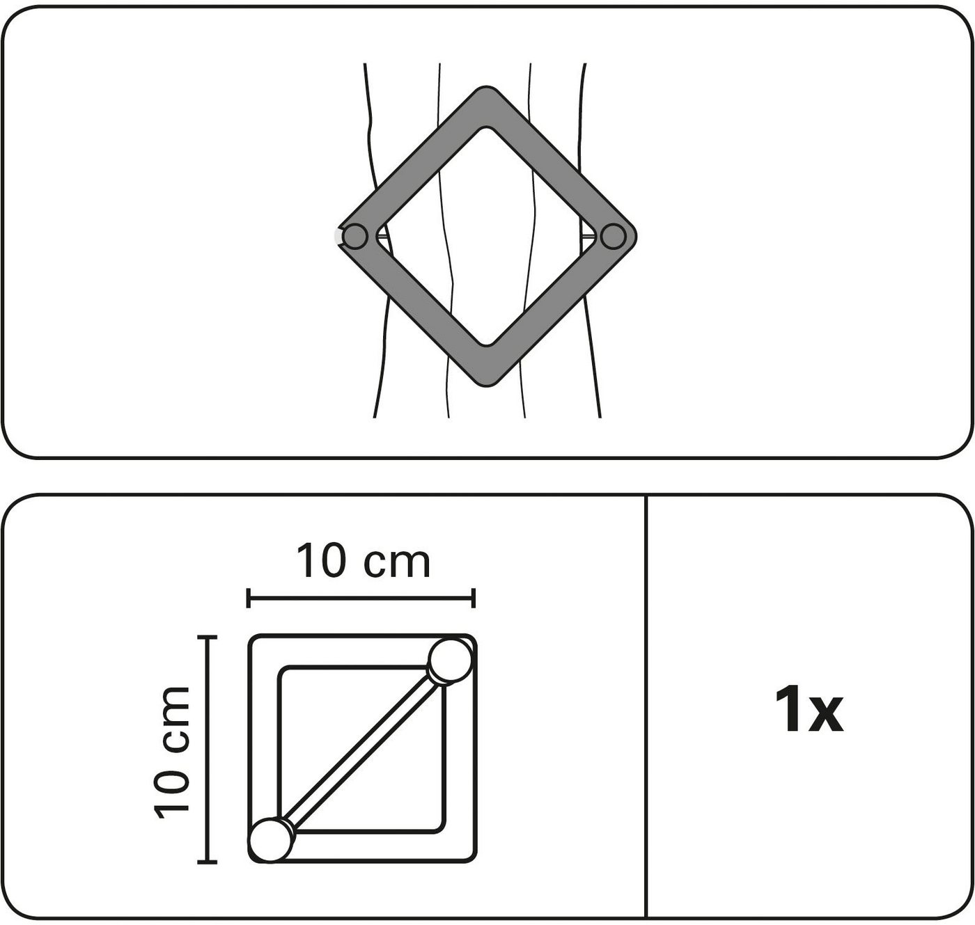 Dekoklammer »Dekospange Raute«, GARDINIA, (1-St), Serie Gardinenspangen / Raffspangen-kaufen