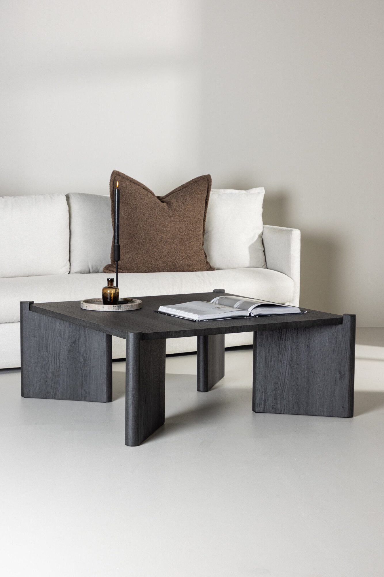 Venture Home Couchtisch Rogaland, quadratischer Couchtisch, modern & elegant, 100 × 100 cm, Sofatisch, MDF, quadratisch, niedrig, geräumig, raffiniert