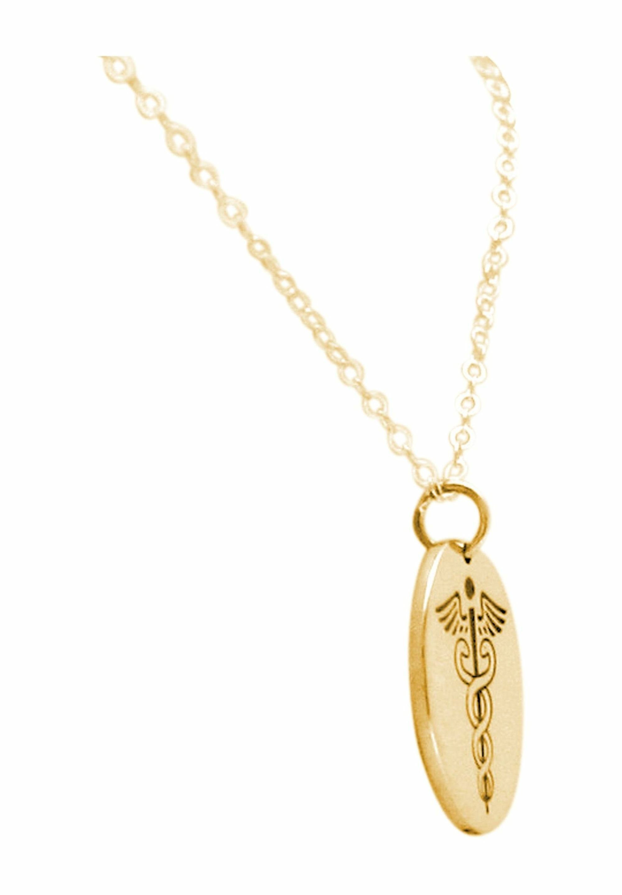 gold coloured Gemshine Anhänger Caduceus mit Kette